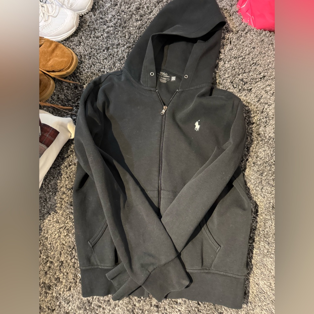 Black polo hoodie